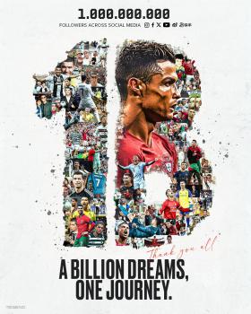 Cristiano Ronaldo đạt một tỷ người theo dõi 