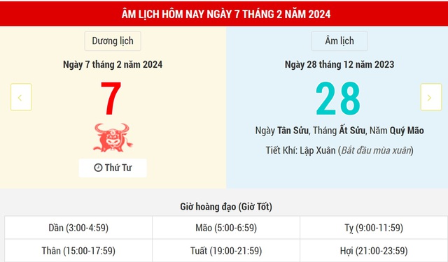  Lịch Âm hôm nay (7-2): Những việc nên làm ngày 28 Tết 第2张